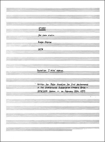 Study For Solo Violin